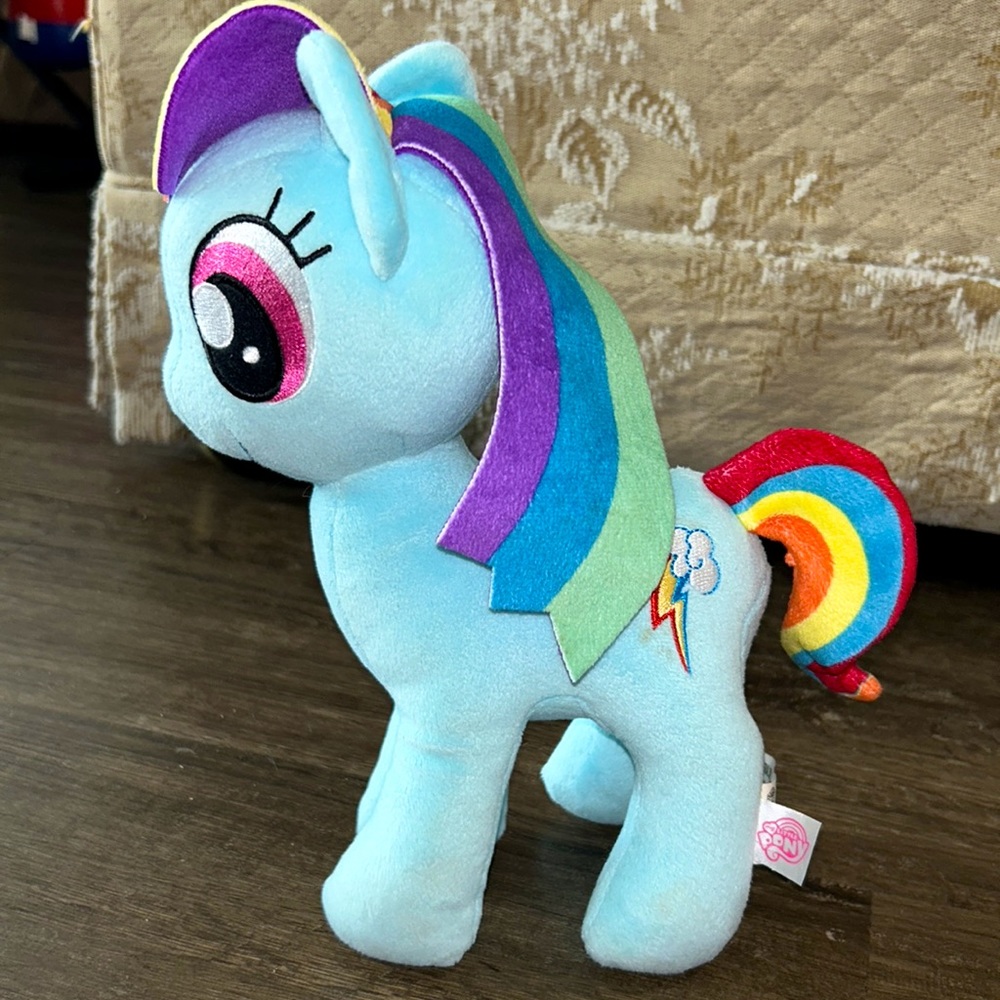 Hasbro My Little Pony Plush - Blue with Rainbow Mane